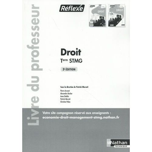 Droit Tle Stmg - Livre Du Professeur   de Arcuset Pierre  Format Beau livre 