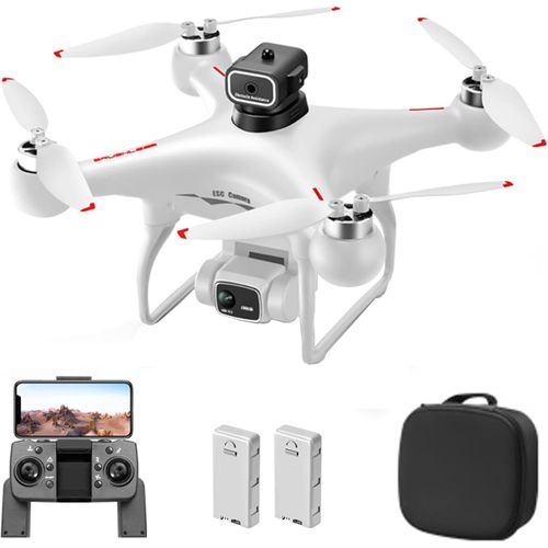 Drone Avec Camera 4k Double Wifi 2.4ghz Photographie Gestuelle,Dtection D'obstacles,Positionnement Du Flux Optique,6-Axe Gyro,Moteur Sans Balais,Mode Sans Tte,Retour En Un Clic Blanc 2 Pile.[W98]