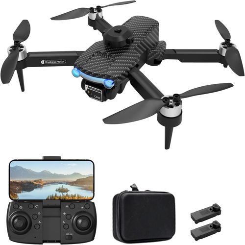 Drone Avec Camera Xt204 8k Double Camra Grand Angle 2,4ghz Photographie Gestuelle,6-Axe Gyro,Positionnement Du Flux Optique,Dtection D'obstacles  360,Moteur Sans Balais,Pliable Noir 2 Pil.[W68]