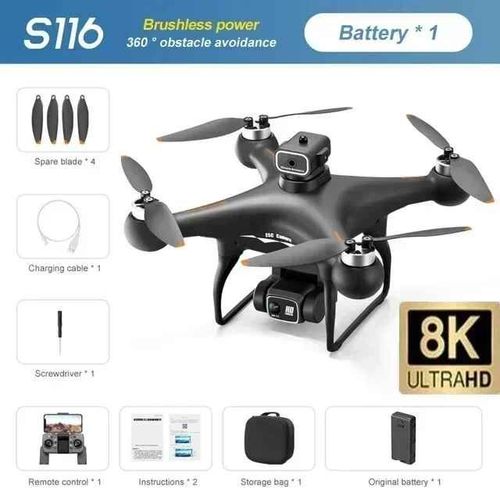 Drone D'vitement D'obstacles S116,Moteur Sans Balais 8k,Photographie Arienne,Camra Pour Touristes,Flux Optique,N'aime Quadrirotor - Type Black-8k-1b #A