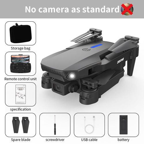 Drone E88 Pro 4k Avec Camra,Mini Fpv,vitement Automatique D'obstacles,Tlcommande,Stabilit  Quatre Axes,Professionnel - Type Black-A