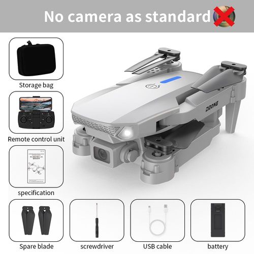 Drone E88 Pro 4k Avec Camra,Mini Fpv,vitement Automatique D'obstacles,Tlcommande,Stabilit  Quatre Axes,Professionnel - Type White-A