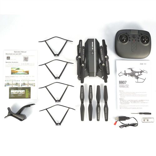 Drone Fpv 2,4 Ghz Pliable Rc Wifi Quadcopter Sans Tete Avec Maintien D'altitude (0,3 Mp)