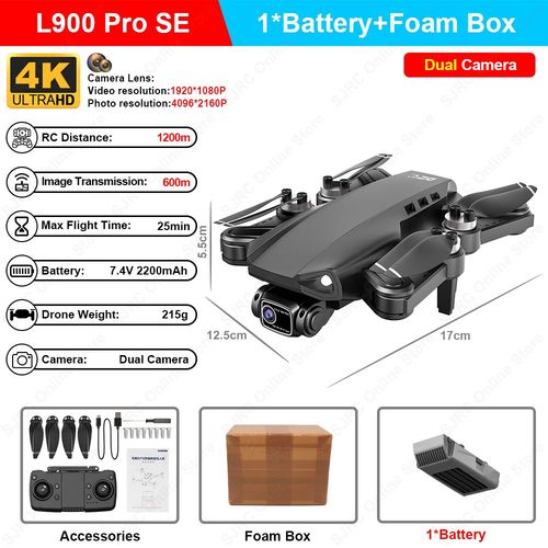 Drone L900 Pro Se Drone 4k Professionnel Gps Fpv Double Camra Hd Avec Moteur Sans Balai 5g Wifi Rc Quadrirotor Vs Sg108 Pro Kf102 Dron - Type L900 Se Black 1b Fb