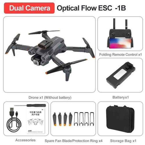 Drone P12 5g Gps 8k Professionnel 4k Hd,Camra Pour Touristes,vitement D'obstacles,Flux Optique,Wifi,Fpv,Tlcommande,Quadrirotor Pliable - Type Black Dual8k 1b