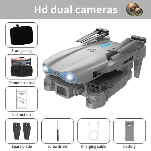 Drone Pliable E99,Flux Optique Sans Balais,Camra 4k,vitement D'obstacles,Avion Rc,Photographie Arienne,Avion  Quatre Axes,Cadeau - Type E99-Grey-Double-Cam