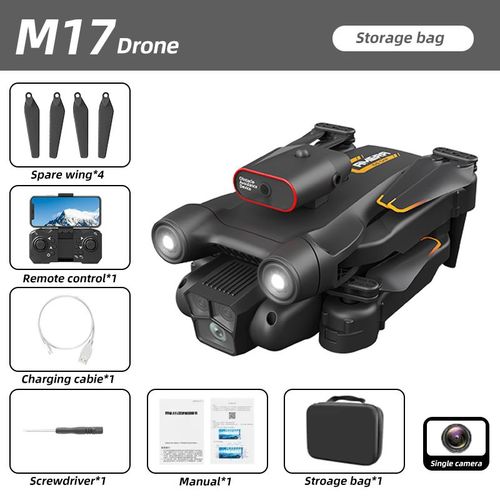 Drone Professionnel  Flux Optique M17 Max 8k,Triple Camra Hd,Hlicoptre Rc Pliable,Wifi,Fpv,Led,Recommand De Tenir Un Tablier,Vente - Type Black-Sc-Oa