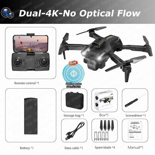 Drone Professionnel Grand Angle Avec Triple Camra Hd,Hlicoptre Rc Pliable,Dispositif De Partenaires D'altitude,Wi-Fi,Fpv,Figurine M17,4k,2024 - Type M4pro-Dual4k-Bag #A