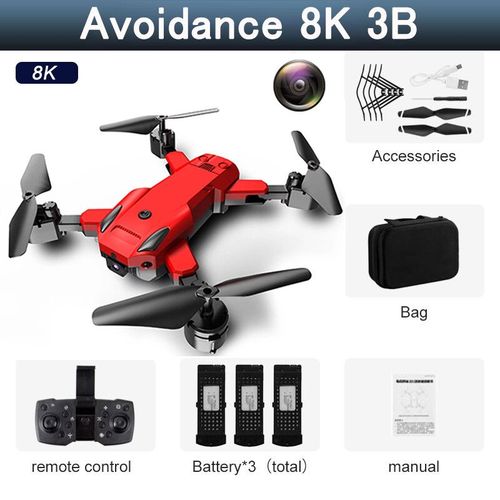 Drone Professionnel Hd 5g 8k,Wifi Gps,Camra Pour Touristes,vitement Fpv,Dot D'un Quadrirotor,Position De Flux Optique,Batterie Rc,Distance 5000m - Type Rd Avoidance 8k 3b