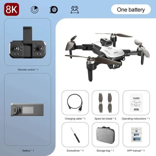 Drone Professionnel S2s,Camra Hd 8k,vitement D'obstacles,Photographie Arienne,Moteur Sans Balais,Jouet Quadrirotor Rc Pliable,2024 - Type Dual-8k