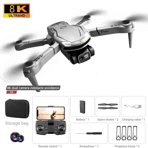 Drone Professionnel V88 8k Hd,Photographie Arienne,Camra Pour Touristes,Wifi,Gps,Omnidirectionnel,vitement D'obstacles,Quadrotor,Jouet,10000m - Type Gray Dual-8k-1b