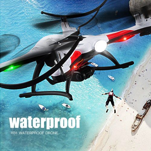 Drone Quadricoptere Etanche 2,4 Ghz, Telecommande, Retour Par Une Touche, Mode Sans Tete (Blanc)