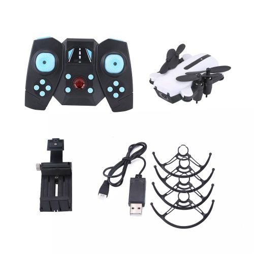 Drone Quadricoptere Pliable, Telecommande Wifi Fpv 2,4 Ghz, Avec Camera 0,3 Mp (Blanc)