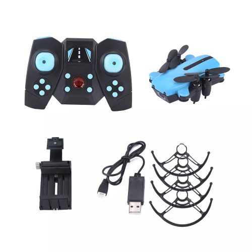 Drone Quadricoptere Pliable, Telecommande Wifi Fpv 2,4 Ghz, Avec Camera 2 Mpx (Bleu)