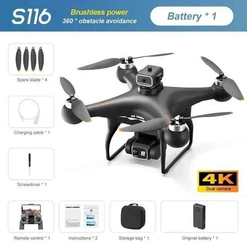 Drone Quadricoptre Sans Balais Pour Xiaomi S116,Camra Hd 8k Pour Touristes,Localisation De Flux Optique,vitement D'obstacles 360,Wifi,Fpv,Rc - Type Black-4k-1b #A