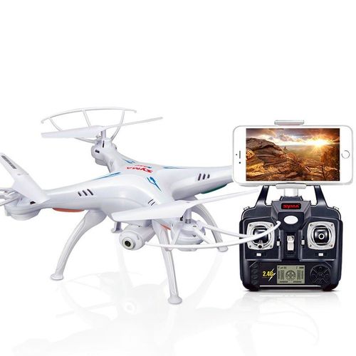 Drone Quadricoptre Syma X5sw Wifi 2.4g 4 Canaux Avec Gyro Camera Wifi+Fpv Blanc