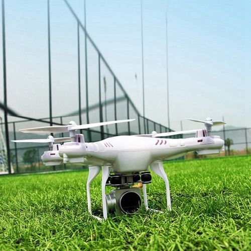 Drone Quadricoptere Wifi Rc, Maintien D'altitude, Mode Sans Tete, Avec Camera Hd 0,3 Mp, Blanc