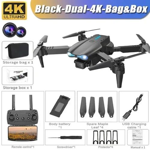 Drone Rc Pliable Avec Camra Hd Grand Angle Pour Touristes,Hlicoptre 4k,E99pro,Wifi 5g,Fpv,Recommand,Vente De Tablier - Type E99-Dual-4k-Bag-Box #I