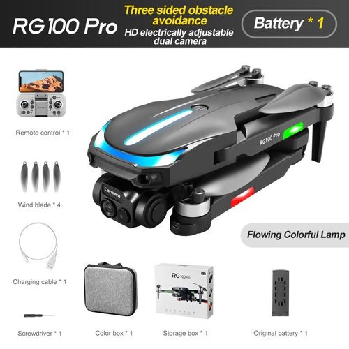 Drone Rt101 Pro Avec Camra Touriste Grand Angle 4k,Wifi 5g,Fpv,Gps,Ptz  Deux Axes,Laser,vitement D'obstacles,Arien,Quadcopter,Jouet,Cadeau - Type Rg100 Black