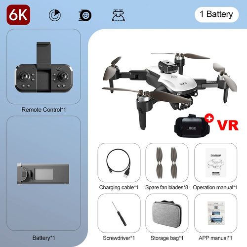 Drone S2s Avec Camra Pour Touristes,8k Hd,Moteur Sans Balais,vitement D'obstacles,Avion Intelligent,Hlicoptre Rc,Jouet Quadrirotor Pliable Professionnel - Type Dual 6k Camera Vr