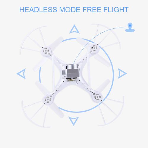 Drone Telecommande Quadricoptere 4 Canaux Wi-Fi Fpv, Jouet De Maintien D'altitude Avec Camera 640p (Blanc)