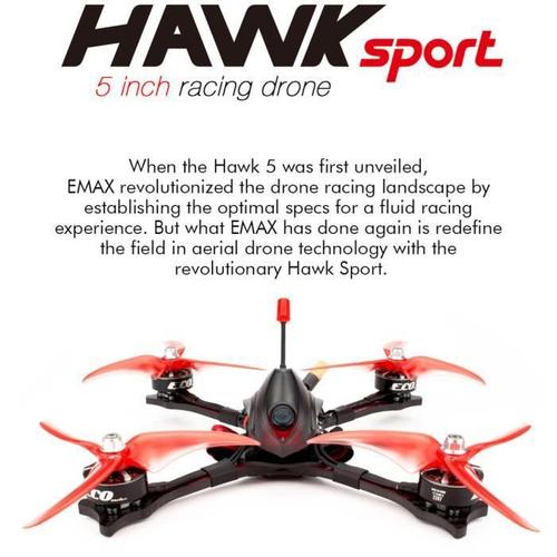 Dronecamra Emax Hawk-Sport Bnf 5 Pouces Fpv 2207 Moteur 1700kv 35a Drone Esc Racing Fkt49