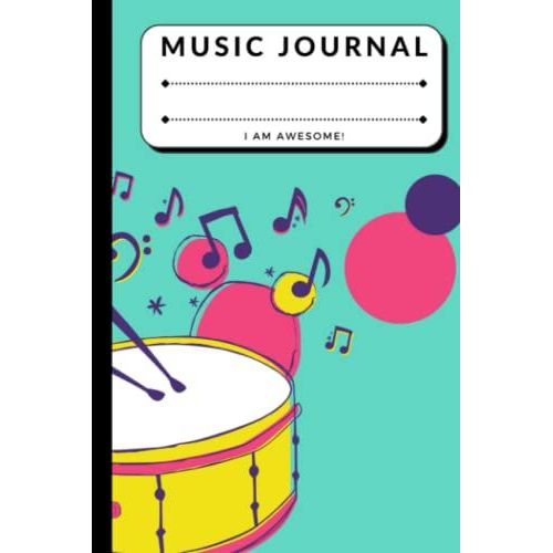 Drummer Song Writing Music Journals For Kids: Lined/Ruled Paper And Staff, Manuscript Paper For Notes, Lyrics And Music. For Musicians, Students, Songwriting. Book Notebook Journal 100 Pages 6x9   de Nunez, Asael  Format Broch 