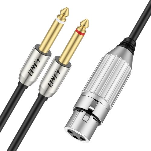 Dual 1/4 vers XLR, XLR Femelle  Double 6,35 mm TS Mono Plug Cbles Stro, Femelle vers Double 1/4