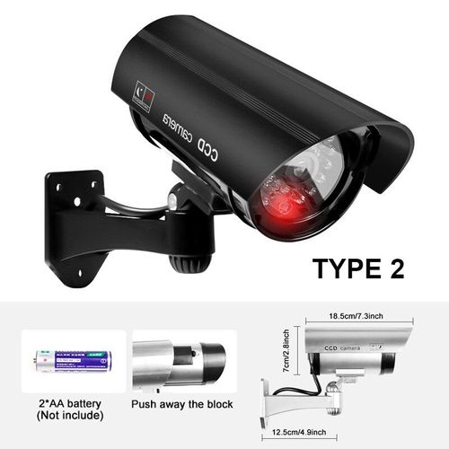 Duniactiv- Camra tanche Pour Intrieur Et Extrieur,Faux Systme De Surveillance Cctv,Lumires Led Clignotantes Rouges,Aucun Cblage Requis,1pc - Type Cg03-Black