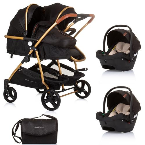 Duo Smart Poussette Jumeaux Ou Enfants Rapprochs Largeur 79 Cm Noir + 2 Cosy Noir