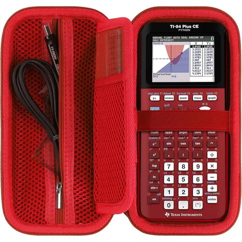 Dur tui De Protection Pour Instruments Ti-Nspire Cx Ii-T/Ti-Nspire Cx Cas/Ti-84 Plus Ce-T/Ti-84 Plus Ce/Ti-89 Titanium Calculatrice Graphique (Rouge)