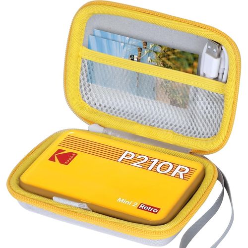 Dur tui Housse Cas Compatible avec Kodak Mini 2 Retro 4PASS Imprimante Photo et Kodak Mini Shot 2 Retro 4PASS 2-in-1 Appareil Photo Instantan et Imprimante Photo Portable (Blanc+ Jaune)