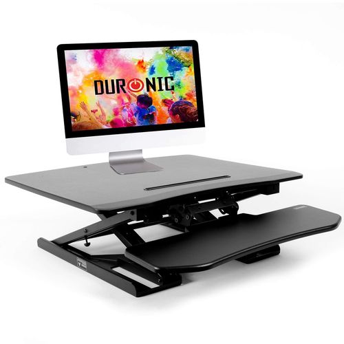 Duronic DM05D6 Poste / Station de travail assis-debout de 80 cm pour cran / clavier / souris - Hauteur ajustable de 11  43 cm pour travailler assis et debout