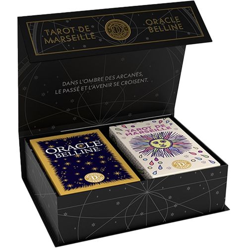 Dusserre - Minis Jeux Tarot De Marseille & Oracle Belline | Coffret Collector Cartomancie | Edition Limite | Oracle Et Tarot Divinatoire | Bote Rigide.[G379]