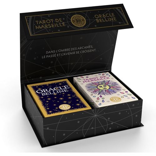 Dusserre-Minis Jeux Tarot De Marseille & Oracle Belline|Coffret Collector Cartomancie|Edition Limite|Oracle Et Tarot Divinatoire|Bote Rigide
