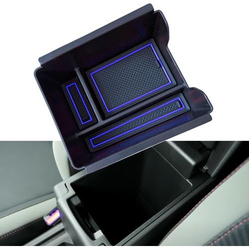 Duster 3 Console Centrale Compartiment De Rangement Pour Dacia Duster 3 2024-2025 2026 Accessoires Accoudoir Bote De Rangement (Sans Frein  Main, Bleu)[Voi6170987]