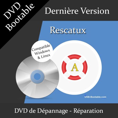 DVD Bootable Rescatux + Guide PDF d'utilisation - Dverrouiller mot de passe Windows/Linux