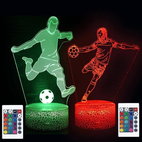 E Veilleuse Football Avec 2 Motifs, Football Lampe 3d Veilleuse  Led, Football Veilleuse Enfant 16 Couleurs Avec Tlcommande Lampe De Nuit Pour Garons Filles Ados Hommes