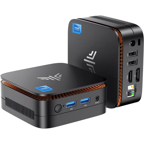 E1 Mini Pc ntel Alder Lake N97(Max 3,6 Ghz) 16 Go Ddr4,512 Go Ssd,Hdmi 2.0+Dp 1.4 Dual Uhd 4K Display Ordinateur De Bureau,Rj45 Lan/2.4+5G Wifi/Bt4.2/Tour Pc Plus Petit
