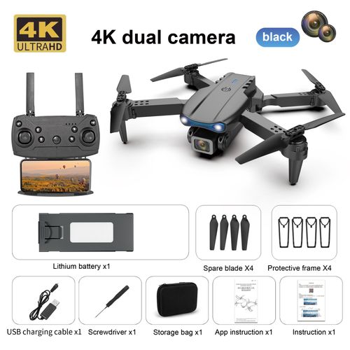 E99 Max-K3 Pro Mini Drone 4k Hd CamRa Wifi Fpv Vitement D'obstacles Pliable Professionnel Rc Dron Quadcopter HLicoptRe Jouets Cadeaux - Type Dual C 1b Black
