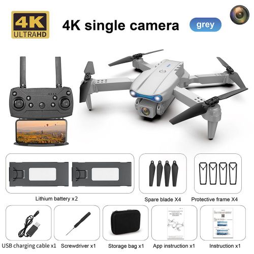 E99 Max-K3 Pro Mini Drone 4k Hd CamRa Wifi Fpv Vitement D'obstacles Pliable Professionnel Rc Dron Quadcopter HLicoptRe Jouets Cadeaux - Type Single C 2b Grey