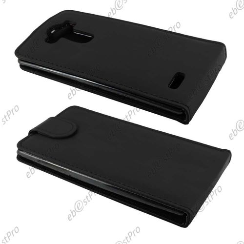 Ebeststar  1 Verre Tremp + Coque Housse Etui Simili Cuir Rabattable Pour Lg G4 H815, G4 Dual-Lte, Couleur Noir
