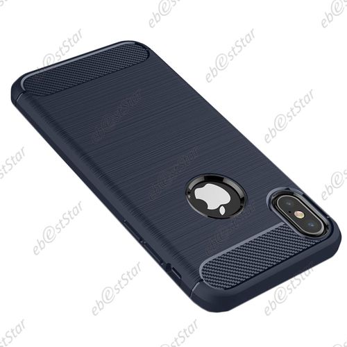 Ebeststar  Coque Etui Housse Silicone Motif Fibre Carbone 2 Barres Horizontales Pour Apple Iphone X cran 5.8