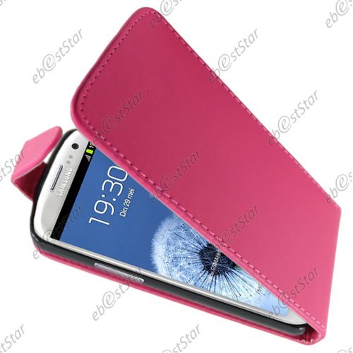 Ebeststar  Coque Housse Etui Simili Cuir  Rabat Pour Samsung Galaxy S3 I9300 I9305, Couleur Rose [Dimensions Precises De Votre Appareil : 136.6 X 70.8 X 8.6 Mm, cran 4.8'']