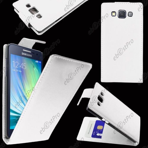 Ebeststar  Coque Housse Etui Simili Cuir Rabattable Pour Samsung Galaxy A5 Sm-A500f, Couleur Blanc + Film Protection D'cran