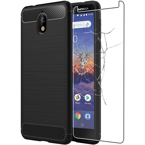 Ebeststar - Coque Nokia Nokia 3.1 (2018) Housse Motif Fibre Carbone Luxe Flex Tpu Premium, Noir [Dimensions Precises Smartphone : 146.25 X 68.65 X 8.7 Mm, cran 5.2''][Note Importante Lire Description]