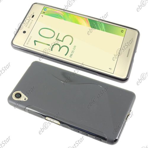 Ebeststar   Coque S-Line Silicone Gel Motif Vague Housse Etui Protection Souple Pour Sony Xperia X Performance, Dual F8132, Couleur Noir [Dimensions Precises De Votre Appareil : 143,7 X 70,4 X 8,7 Mm, cran 5'']