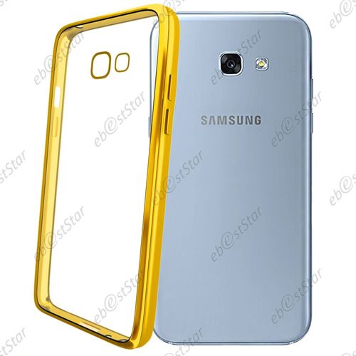 Ebeststar  Coque Silicone Gel Ultra Fine Housse Etui Souple Pour Samsung Galaxy A3 2017 A320f, Couleur Transparent / Or [Dimensions Precises De Votre Appareil : 135.4 X 66.2 X 7.9 Mm, cran 4.7'']