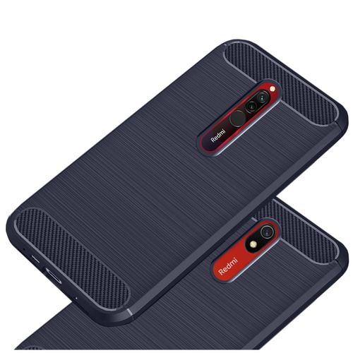 Ebeststar - Coque Xiaomi Redmi 8 8a Housse Motif Fibre Carbone Luxe Tpu Premium, Bleu Fonc [Dimensions Precises Smartphone : 156.5 X 75.4 X 9.4mm, cran 6.2''] [Nb: Lire Description]