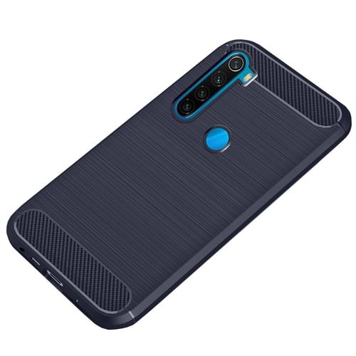 Ebeststar - Coque Xiaomi Redmi Note 8t Housse Motif Fibre Carbone Luxe Flex Tpu Premium, Bleu Fonc [Dimensions Precises Smartphone : 161.1 X 75.4 X 8.6mm, cran 6.3'']